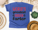 World's Greatest Father Farter Black 2 graphic tee in Flo Blue