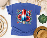 Patriotic Popsicle Floral graphic tee in Flo Blue