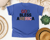 God Bless America Black graphic tee in Flo Blue