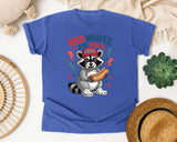Red White And Feral graphic tee in Flo Blue