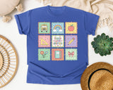 Teacher Icon Squares graphic tee in Flo Blue