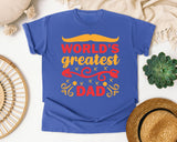 World's Greatest Dad Red graphic tee in Flo Blue