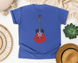 Patriotic Acoustic Guitar graphic tee in Flo Blue