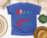 Sweet Land Of Liberty Red graphic tee in Flo Blue