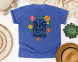 It Takes A Big Heart To Shape Little Minds Floral graphic tee in Flo Blue