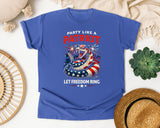 Party Like A Patriot Let Freedom Ring graphic tee in Flo Blue
