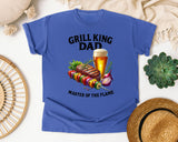 Grill King Dad Master Of The Flame Brown 2 graphic tee in Flo Blue