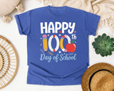 Happy 100th Day Of School graphic tee in Flo Blue