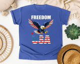 Freedom USA White graphic tee in Flo Blue
