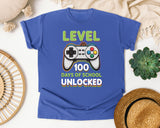 Level 100 Days Of School Unlocked graphic tee in Flo Blue