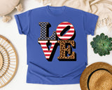 Love graphic tee in Flo Blue
