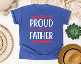 Proud Father White 3 graphic tee in Flo Blue