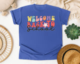 Welcome Back To School Retro graphic tee in Flo Blue