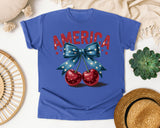 America Red 2 graphic tee in Flo Blue