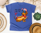 You Look Like The 4th Of July Brown graphic tee in Flo Blue