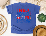 I'm Not Drunk I'm Patriotic Blue graphic tee in Flo Blue