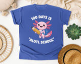 100 Days Is Alotl School graphic tee in Flo Blue