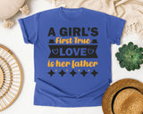 A Girl's First True Love Is Her Father Brown graphic tee in Flo Blue