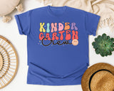 Kindergarten Crew graphic tee in Flo Blue