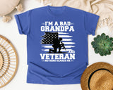 I'm A Bad Grandpa And Veteran Nothing Scares Me graphic tee in Flo Blue