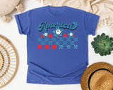 America Blue graphic tee in Flo Blue