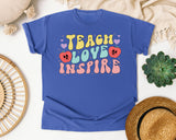Teach Love Inspire Strawberry graphic tee in Flo Blue