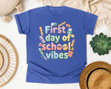 First Day Of School Vibes graphic tee in Flo Blue