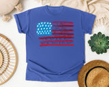 Star Spangled Banner Flag graphic tee in Flo Blue