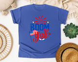 Boom Y'all Blue graphic tee in Flo Blue