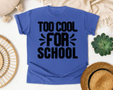 Too Cool For School graphic tee in Flo Blue