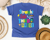 Straight Outta Third Grade Trophy graphic tee in Flo Blue