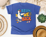 Bruh We Back Goose Sunglasses graphic tee in Flo Blue