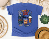 BBQ Beer And Being A Dad My Three Talents Grey graphic tee in Flo Blue