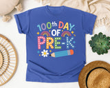 100th Day Of Pre-K graphic tee in Flo Blue