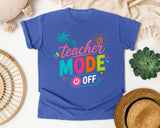 Teacher Mode Off graphic tee in Flo Blue