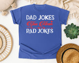 Dad Jokes You Mean Rad Jokes White 3 graphic tee in Flo Blue
