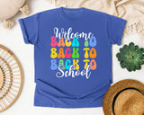 Welcome Back To School Stacked graphic tee in Flo Blue