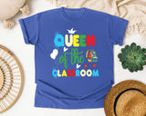 Queen Of The Classroom graphic tee in Flo Blue