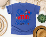 Star Stud Spangled graphic tee in Flo Blue