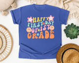 Happy First Day Of 1st Grade graphic tee in Flo Blue