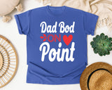 Dad Bod On Point White 3 graphic tee in Flo Blue