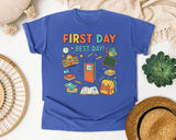 First Day Best Day graphic tee in Flo Blue