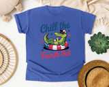 Chill The Fourth Out Grey 2 graphic tee in Flo Blue