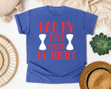 Dad By Day Gamer By Night White 2 graphic tee in Flo Blue