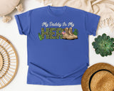 My Daddy Is My Hero Brown graphic tee in Flo Blue