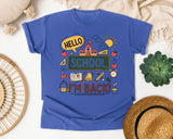 Hello School Im Back graphic tee in Flo Blue