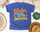 Teacher Of Tiny Humans Retro graphic tee in Flo Blue