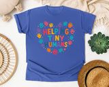 Helping Tiny Humans Handprint Heart graphic tee in Flo Blue