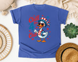 Chill The 4 Out Grey 2 graphic tee in Flo Blue