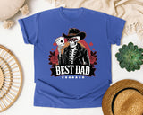 Best Dad Black graphic tee in Flo Blue